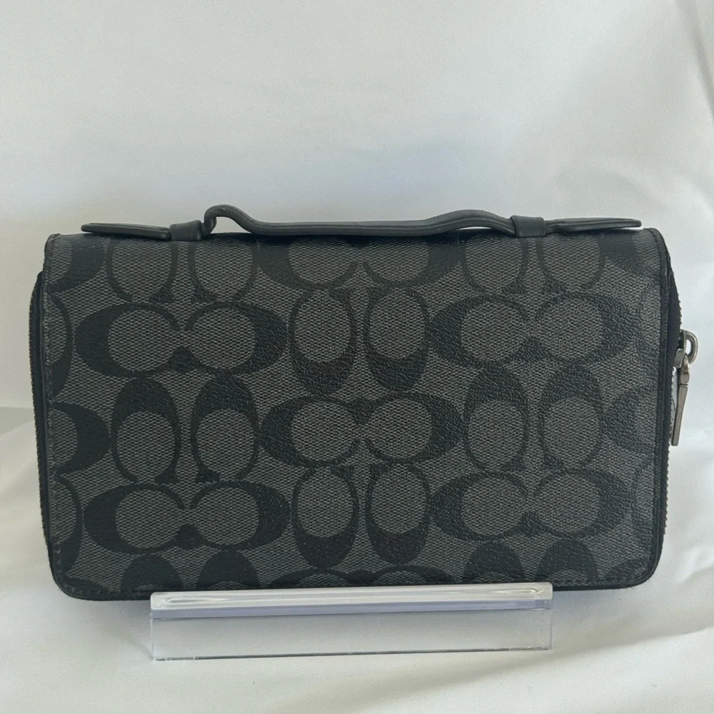 Coach Double Zip Travel Organizer In Signature Canvas